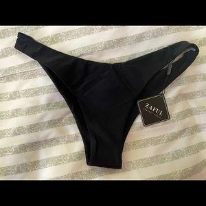 NWT- Zaful Solid High Leg Bikini Bottom. Black
